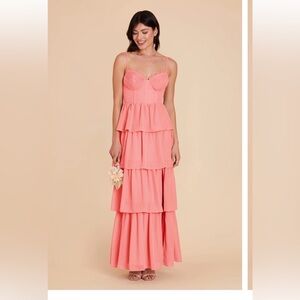 Birdy Grey chiffon Coral Pink Lola Dress